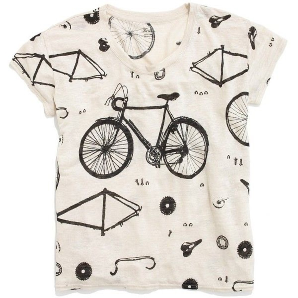 Madewell Bike Print Linen Shirt